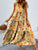 Tiered Printed V-Neck Sleeveless Dress
