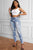 Ripped Star Print Jeans