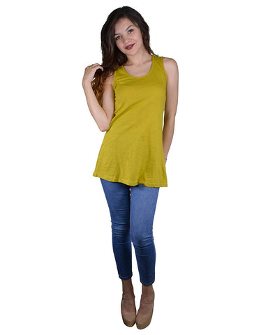 Solid Sleeveless Tunic Top with Stylish Back Design