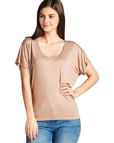 Relaxed fit round neckline top