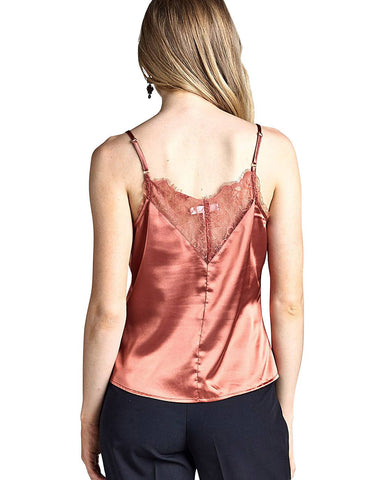 Adjustable cami straps fashion satin top