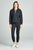 Ladies fashion dropped long sleeve grommet distressed cotton polyester slub french terry hoodie top