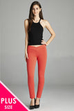 Ladies fashion plus nr span ponte seagull shaped waistband long pants