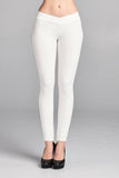 Ladies fashion plus nr span ponte seagull shaped waistband long pants