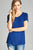 Ladies fashion short sleeve scoop neck top w/ pocket