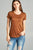 Ladies fashion short sleeve scoop neck top w/ pocket