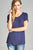 Ladies fashion short sleeve scoop neck top w/ pocket