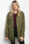 Ladies fashion long sleeve utility jack that features grommet details and a collard neckline