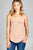 Ladies fashion woven tank top w/ front double pockets & button detail
