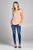 Ladies fashion woven tank top w/ front double pockets & button detail