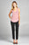 Ladies fashion woven tank top w/ front double pockets & button detail