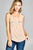 Ladies fashion woven tank top w/ front double pockets & button detail