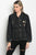 Ladies fashion long sleeve denim boyfriend fit jacket that features a collard neckline and pin details
