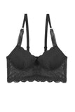 Ladies floral lace trim bra w/underwire