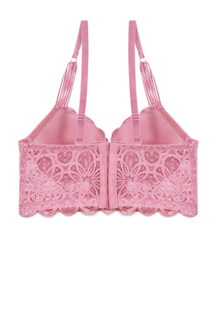 Ladies floral lace trim bra w/underwire