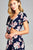 Ladies fashion short sleeve self tie floral print crinkle gauze crop woven top