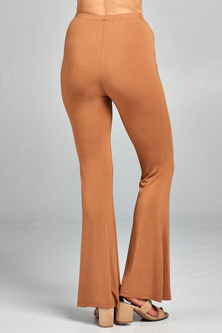 Ladies fashion bell bottom rayon spandex jersey long pants