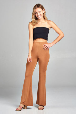 Ladies fashion bell bottom rayon spandex jersey long pants