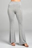 Ladies fashion bell bottom rayon spandex jersey long pants
