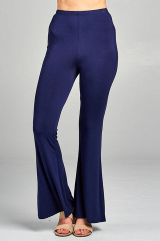 Ladies fashion bell bottom rayon spandex jersey long pants