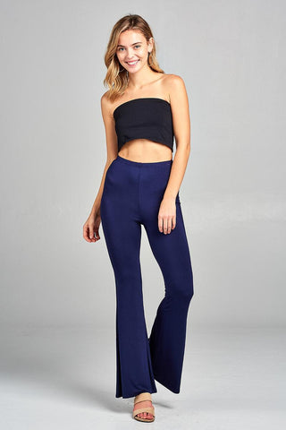 Ladies fashion bell bottom rayon spandex jersey long pants