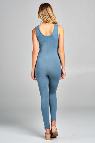 Ladies fashion sleeveless bodycon jumpsuit