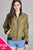 Ladies fashion plus size light weight bomber jacket w/back rib contrast
