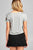 Ladies fashion short sleeve round neck w/floral patched crop rayon spandex top