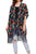 Ladies fashion tropical floral fringed kimono