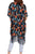 Ladies fashion tropical floral fringed kimono