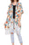Ladies fashion tropical floral fringed kimono