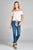 Ladies fashion short sleeve off the shoulder front bow tie rayon spandex top