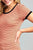 Ladies fashion round neck short sleeve yarn dye stripe rayon spandex jersey top