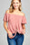 Ladies fashion short sleeve off the shoulder front bow tie sand washed modal jersey top