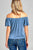 Ladies fashion short sleeve off the shoulder front bow tie sand washed modal jersey top