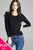 Ladies fashion plus size 3/4 sleeve crew neck cardigan sweater