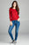 Ladies fashion plus size 3/4 sleeve crew neck cardigan sweater