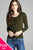 Ladies fashion plus size 3/4 sleeve crew neck cardigan sweater