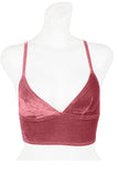 Ladies fashion velvet bralette w/adjustable straps