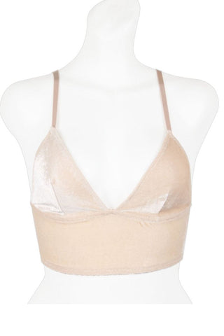 Ladies fashion velvet bralette w/adjustable straps