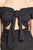 Ladies fashion short sleeve off the shoulder front keyhole w/self bow tie merrow hem knit top
