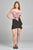 Ladies fashion short sleeve off the shoulder front keyhole w/self bow tie merrow hem knit top