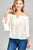 Ladies fashion bell sleeve open shoulder georgette chiffon woven top