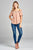Ladies fashion elastic bubble hem rayon challis woven top