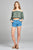 Sleeve W/Tie Drawstring Crop Crinkle Gauze Woven Top
