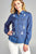 Ladies fashion 3/4 roll up sleeve distressed chambray shirts