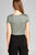 Ladies fashion plus size short sleeve front open self tie rayon spandex crop top