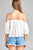Ladies fashion plus size short sleeve off the shoulder crochet eyelet cotton top