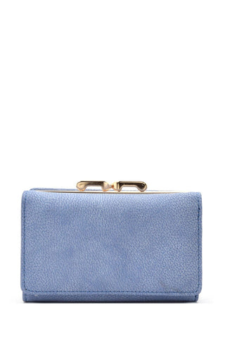 Tri-fold kiss lock combo half size wallet