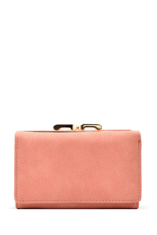 Tri-fold kiss lock combo half size wallet